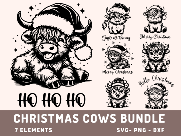 Download Highland Cow Christmas Svg Bundle - Cow christmas svg Collection