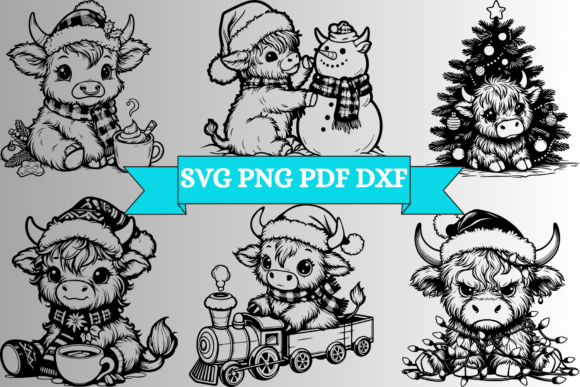 Download Highland Cow Christmas SVG PNG Files - Cow christmas svg Collection
