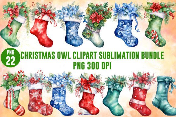 Download Christmas Stocking Sublimation Clipart - Premium Bundle