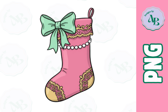 Download Girly Pink Christmas Stocking PNG - Premium Resources