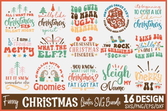 Download Funny Christmas Quotes SVG Bundle - Christmas quote Collection