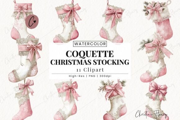 Download Coquette Christmas Stocking Clipart - Premium Resources
